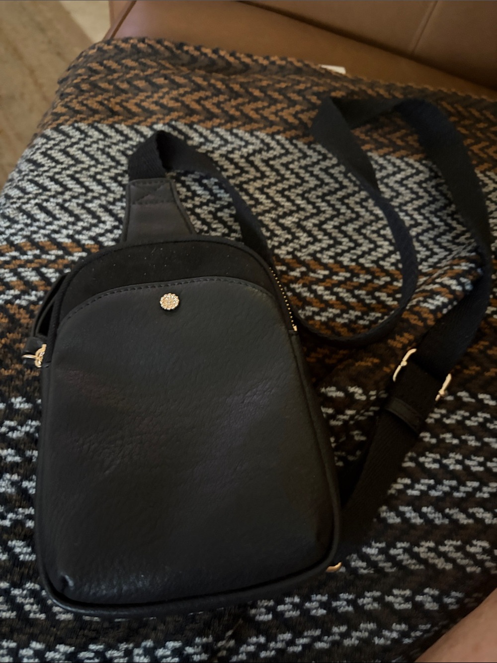 Lauren Conrad Black Leather Mini Crossbody Bag – never used